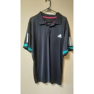 Adidas Climacool Polo Shirt Short Sleeve Button Front